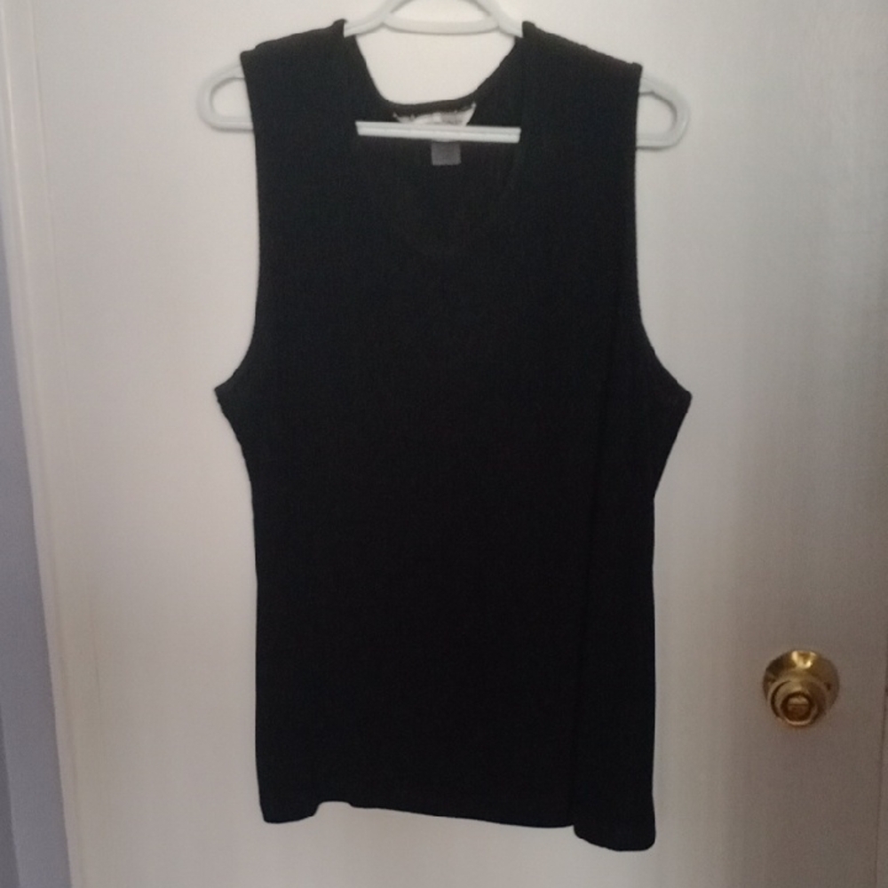 Pit To Pit 23.Allison Daley Black V-Neck Top Classic Knit